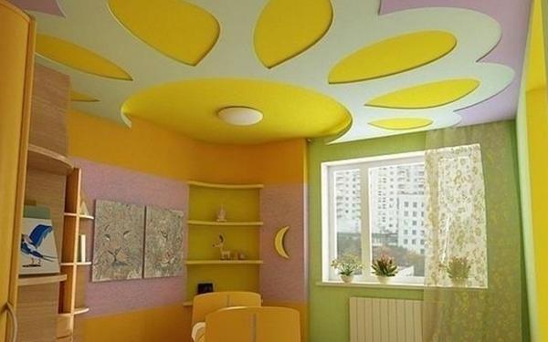 Солнце на потолке - красивый элемент детской комнаты