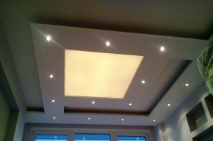 Точечные светильники на гипсокартоновом потолке